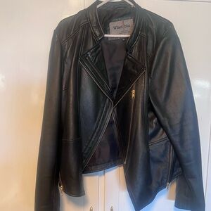 Whet Blu Zoey Black Leather Blazer Jacket WBL1394 Women's Size XL